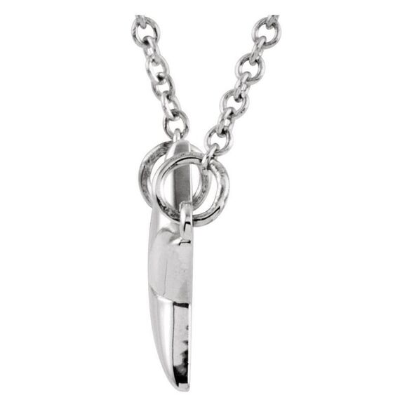 Polished Small Star Necklace in 14k White Gold, 18 Inch - Picture 2 of 4